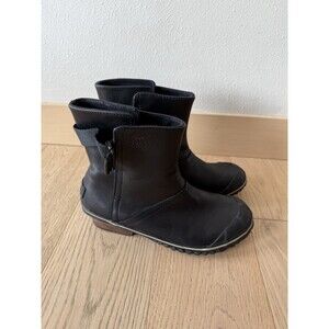 Sorel Slim shortie Black Nubuk Ankle Duck Boots Shoe Leather Rubber Womens 9